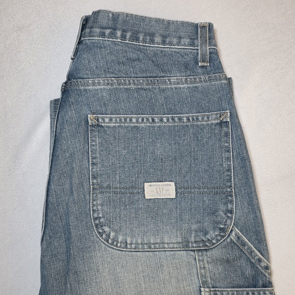 Vintage Gap Carpenter Y2K Jeans Men Blue Work Workwear Baggy Denim Size 32X33‎